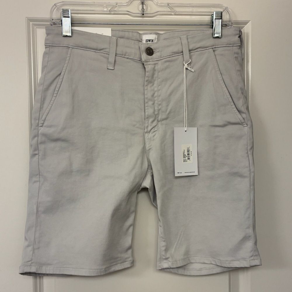 NWT EDWIN Mason Short Slim Chino Shorts Stone Tan Men’s Size 28